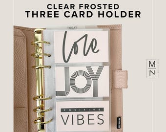 Clear Frosted Pockets for Planners to Store Planner Cards, Task Cards, Business Cards. Credit Card Holder - Fits Personal Agendas