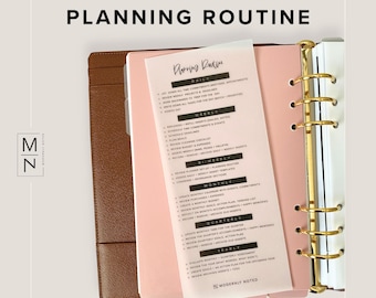 Plannning Routine Vellum 'Half-Size' Dashboard for A5, Half Letter, Personal Planner Agendas