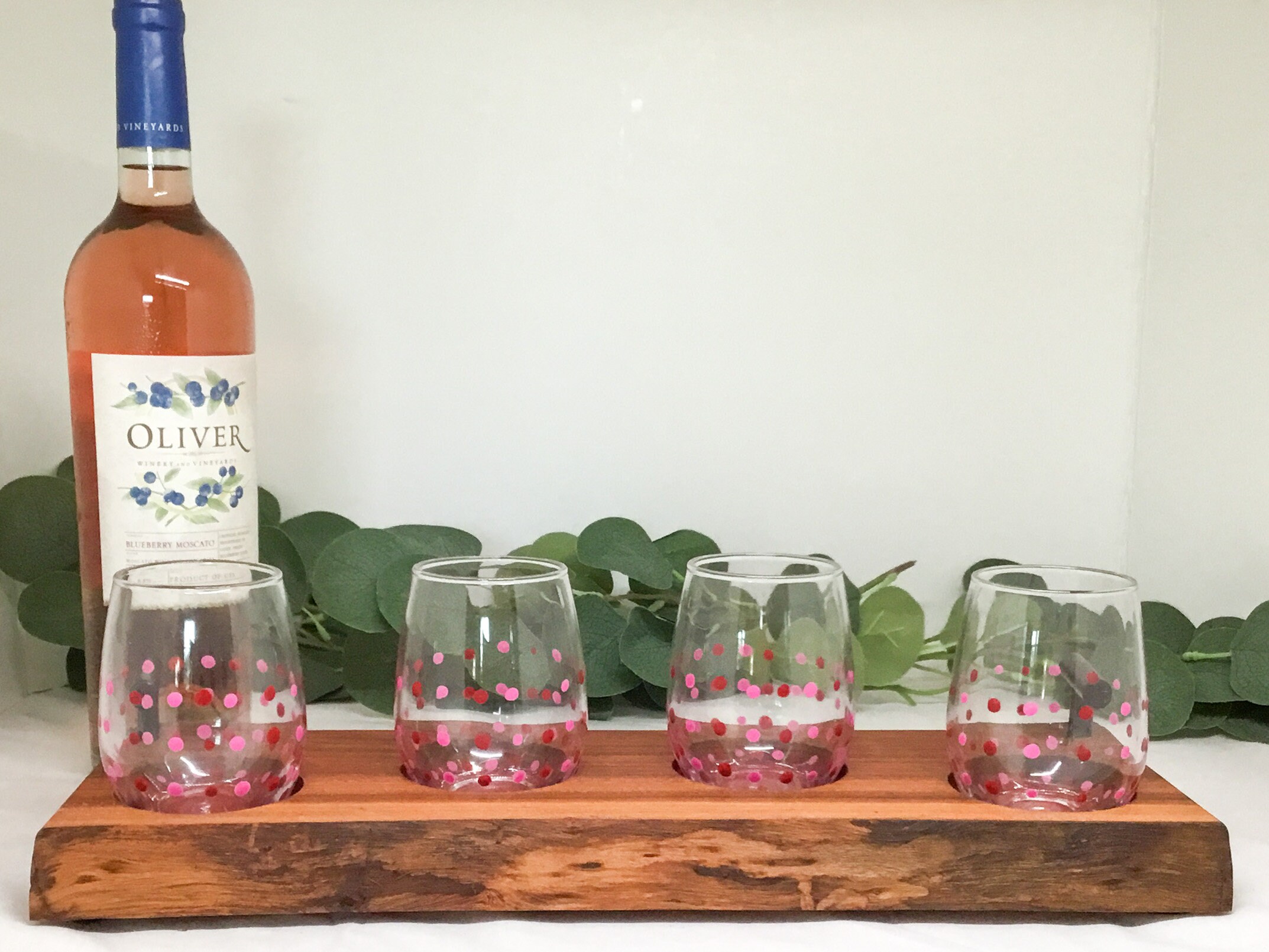 Wine Flight Tasting Board Live Edge Patagonian Rosewood Etsy