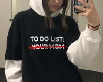 Att göra-lista: Din mamma | Rolig T-shirt Fars dag-present | Meme-tröja Rolig grafisk T-shirt