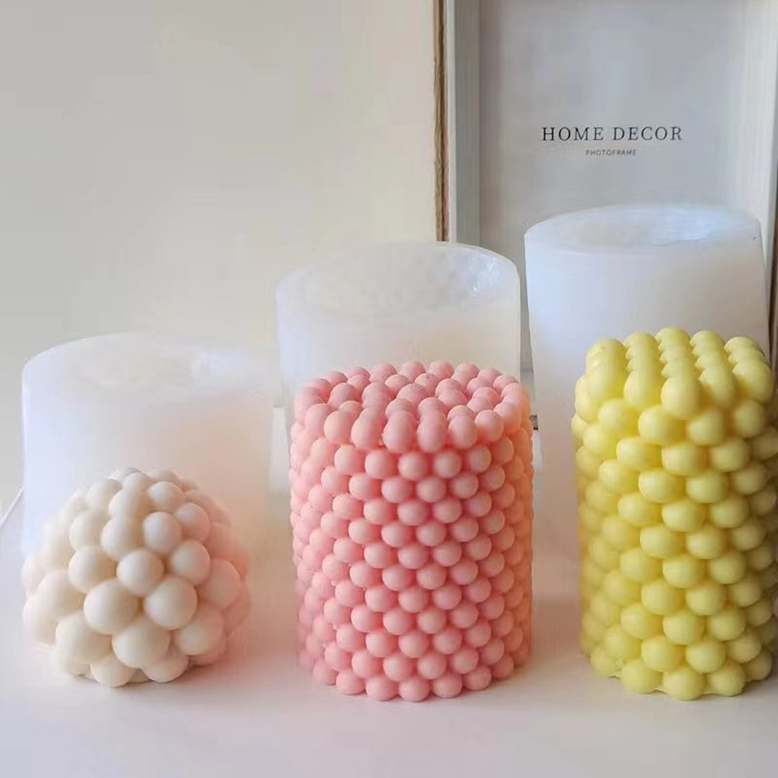 Bubble Column Candle Mold3d Round Ball Candle Etsy