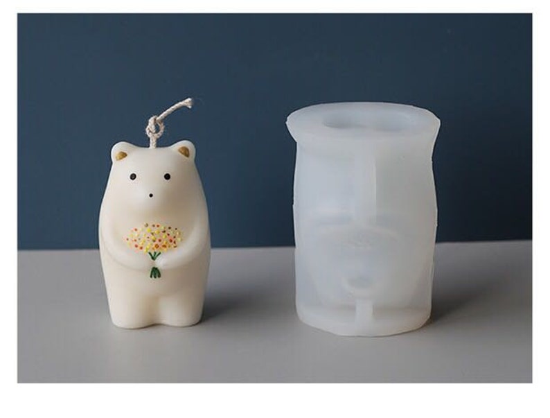 Candle Molds For Soy Wax,Cartoon Candle Mold,Cartoon Silicone Mold,Geometric Bear Resin Mold,Casting Mold for Resin Art Home Decor