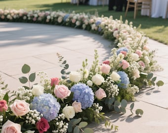 Wedding Flower Garland,Ground Flowers Wedding,Flowers for Wedding Ceremony,Floor Arch Wedding