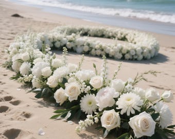 White Flower Aisle Runner,Ground Flowers Wedding,Floor Arch Flowers,Faux Flower Arrangement Wedding,Flower Aisle Decor