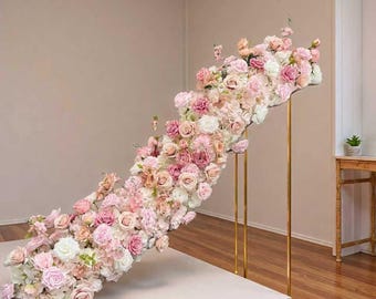 Rosa Blumenbogen-Arrangement, Hochzeits-Gangläufer