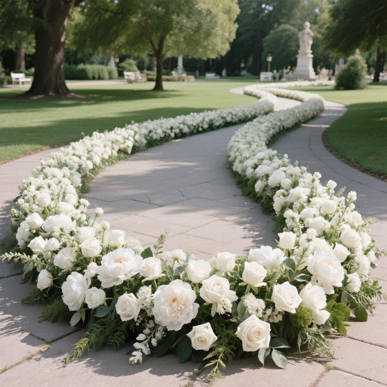 Wedding Aisle Flowers,wedding Rose Flower Garland,ground Flowers ...