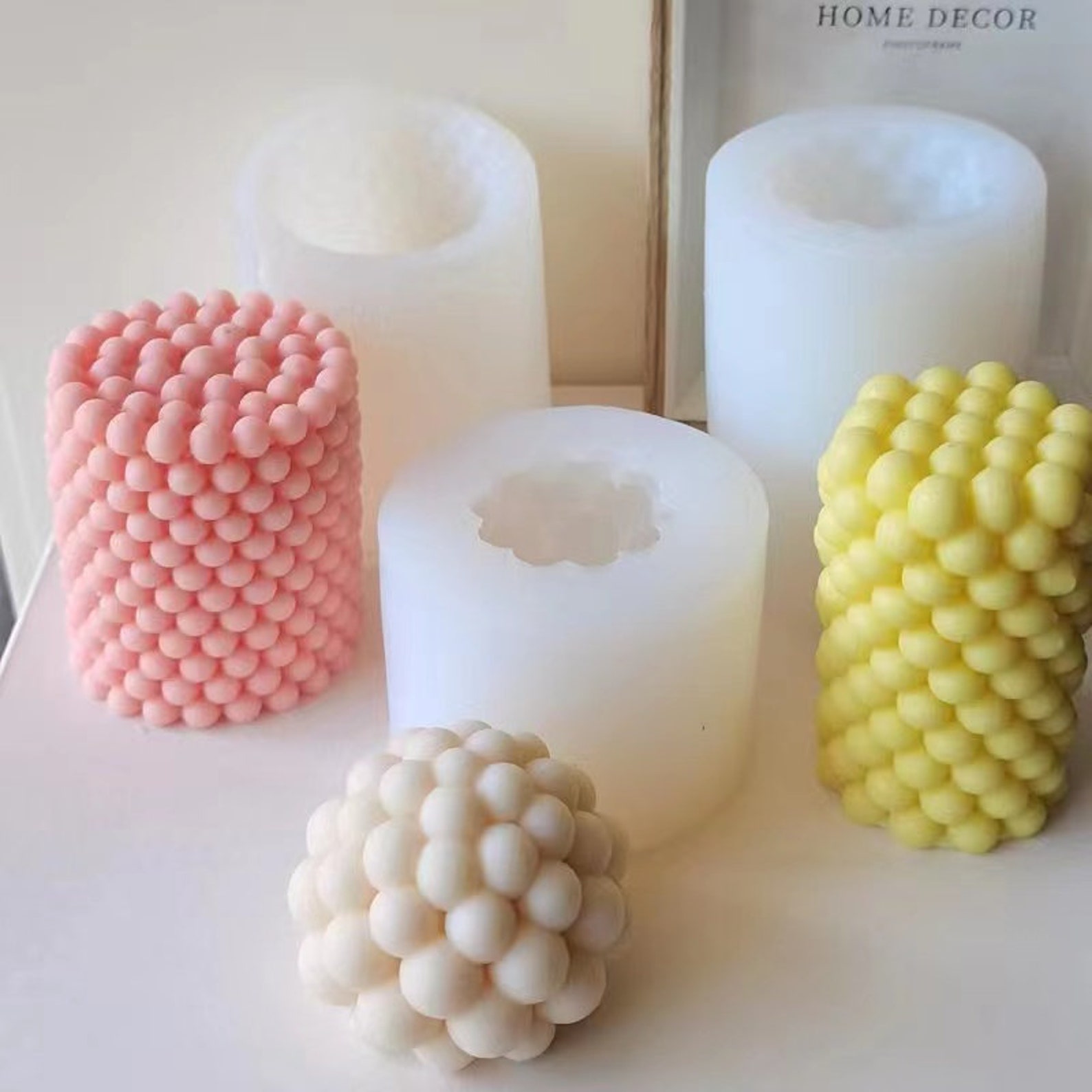 Bubble Column Candle Mold3d Round Ball Candle Etsy