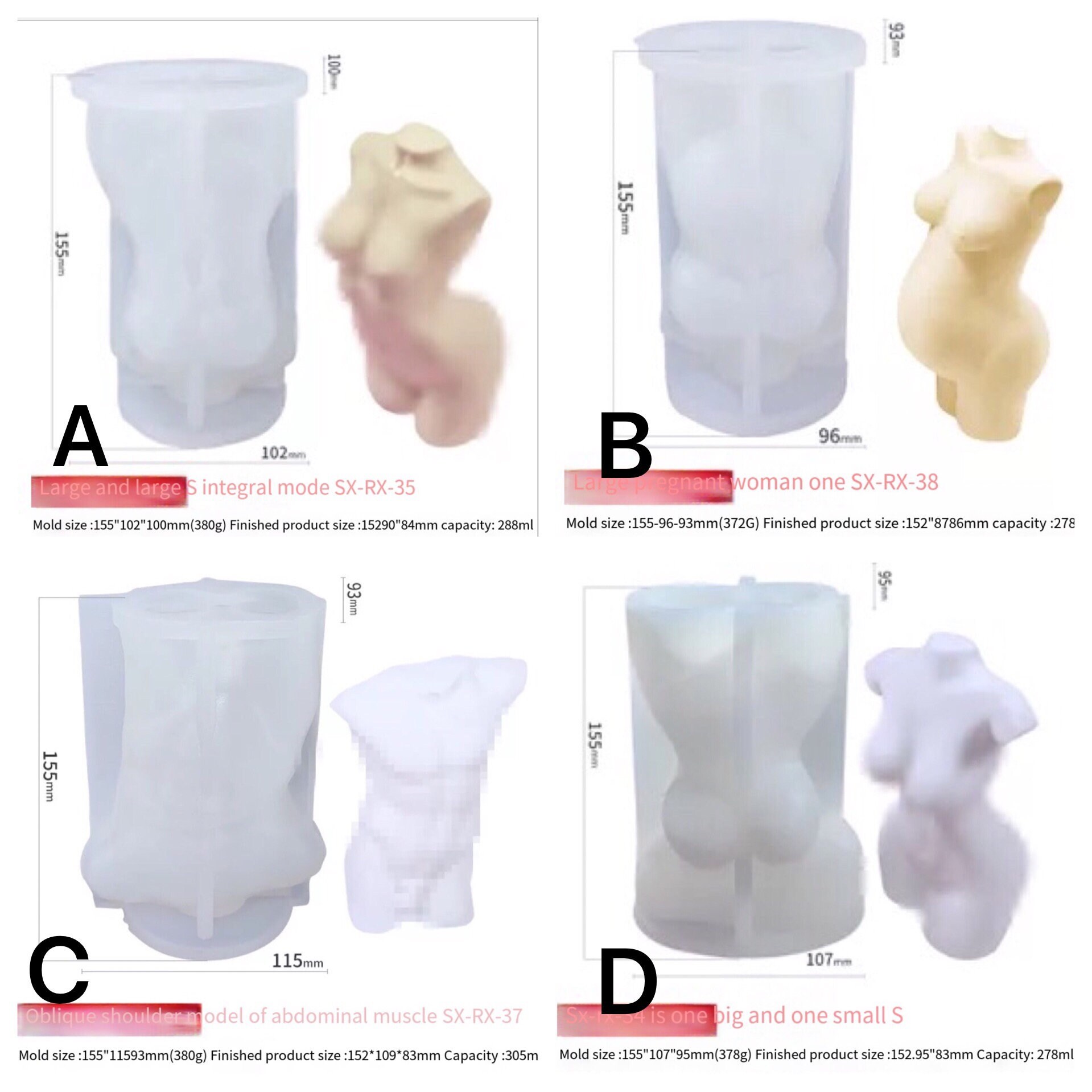 Big Pregnant Women Body Candle MoldBig Woman Torso Silicone Etsy