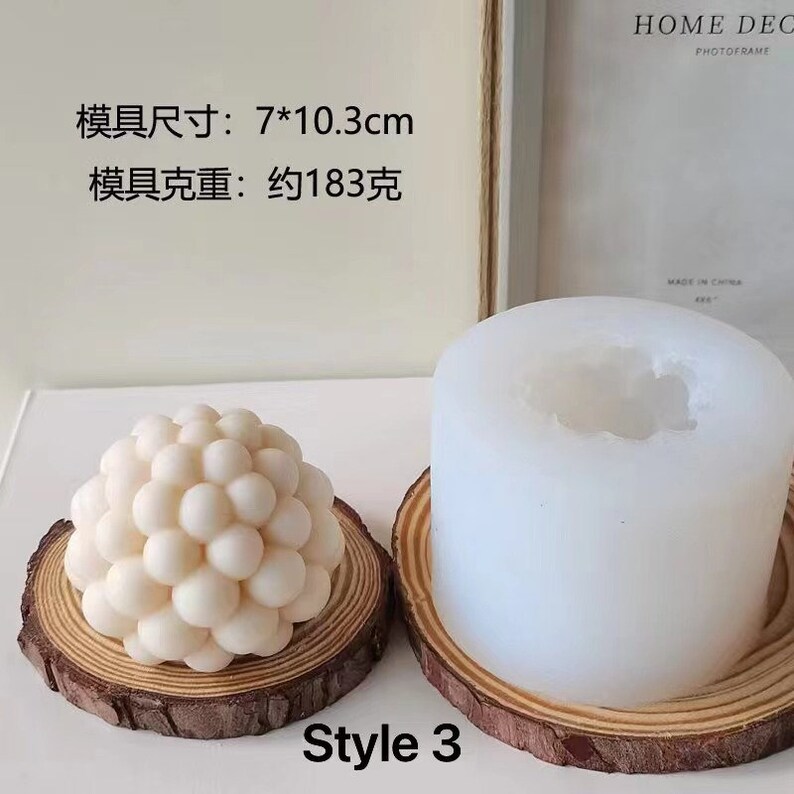 Bubble Column Candle Mold3d Round Ball Candle Etsy