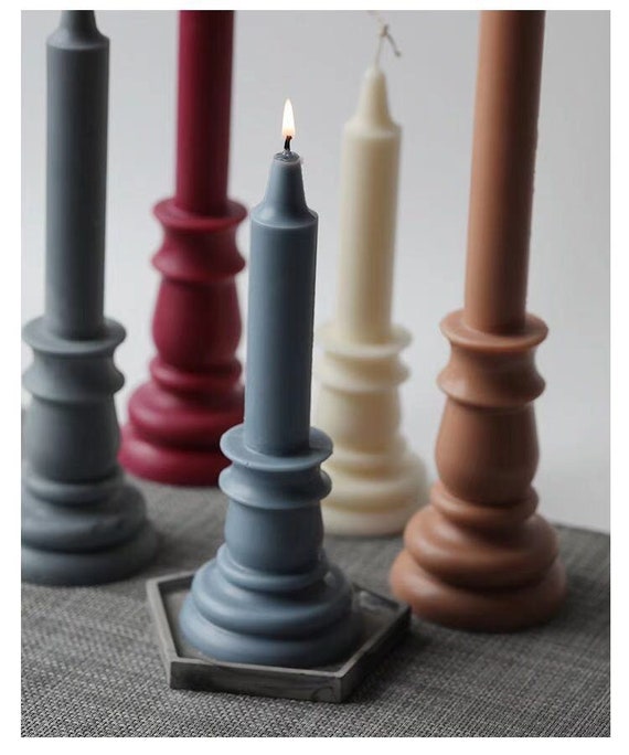 Rayher stampo per candela cilindrico, piatto, 10cm, 5cm ø, con stoppino e  ago, per colare candele