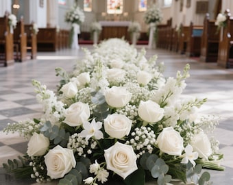 White Baby's Breath Wedding Flower Garland,Wedding Flower Arch,Church Flower Ground