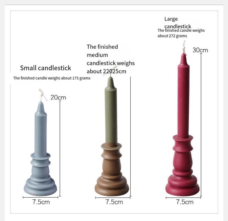 Candlestick Candle Mold.long Candle Moldmould Makinggear Etsy