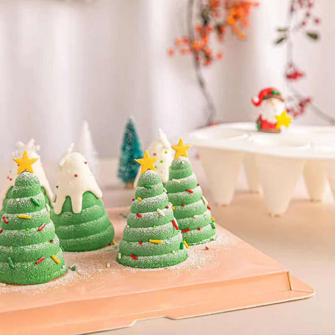 8 Set Christmas Tree Cake Mold,christmas Chocolate Mold,silicone