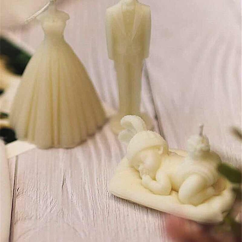 Bride Wedding Dress Candle Making Moldunique Candles Etsy