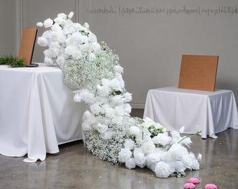 White Baby's breath Flower Garland,Ground Flowers,Flowers for Wedding Ceremony,Floor Flowers,Wedding Aisle Decor,Event Party Floral Decor