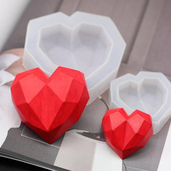 Heart Candle Mold,diy Handmede Candle Making Mold,shaped Candle Mold,diamond  Heart Silicone Material Soap Mold,handmade Candle Mold 