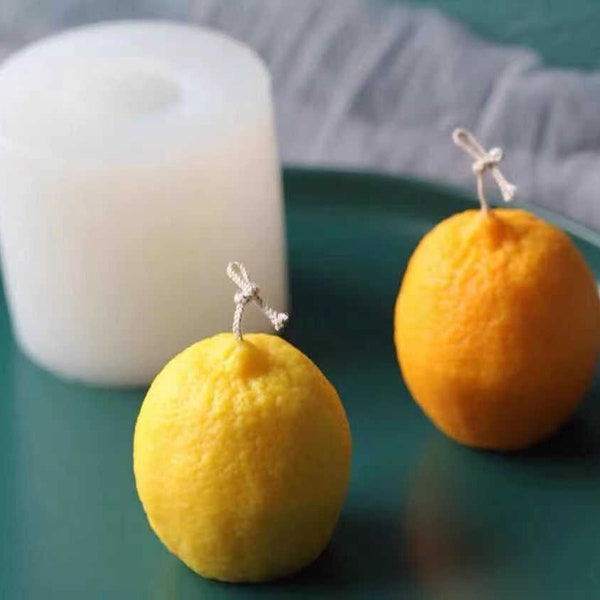 Lemon Fruit Mold Candles,Handmade Candle Material,Candle Molds Silicone,Handmade aromatherapy Plaster Fruit Candle Soap Mold,Candle Mold