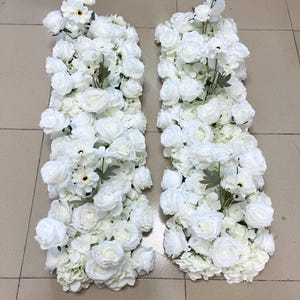 Ivory White Rose Flower Runner,Wedding Table Flower Row,Wedding Reception,Table Floral Runner,Artificial Flower Garland,Wedding Aisle