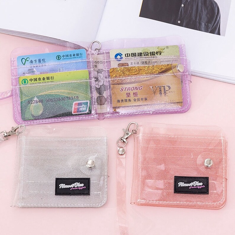 Glitter Jelly Wallet ID Holder With Lanyard Etsy Canada