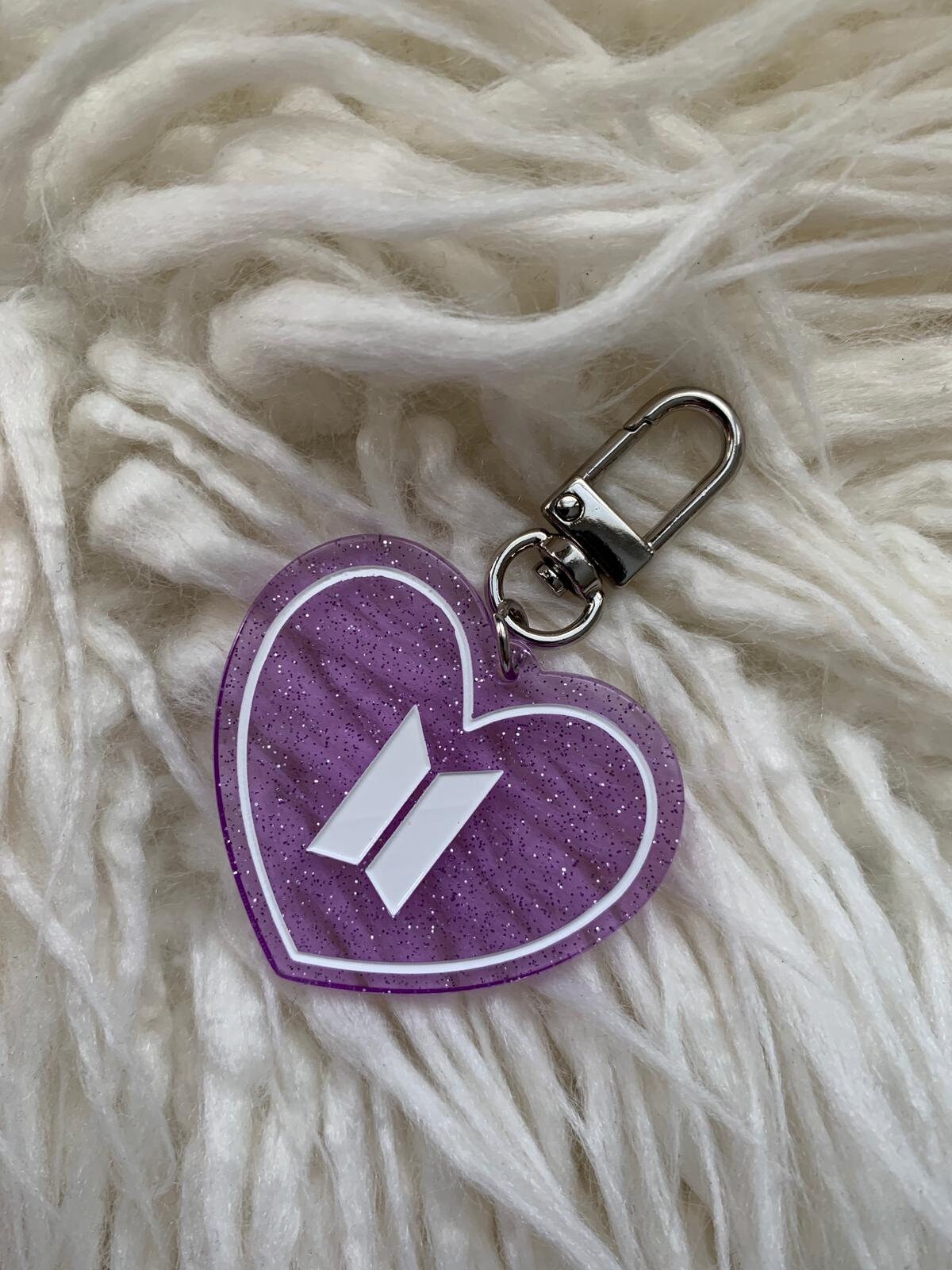 Glitter Acrylic BTS Logo Keychain Etsy