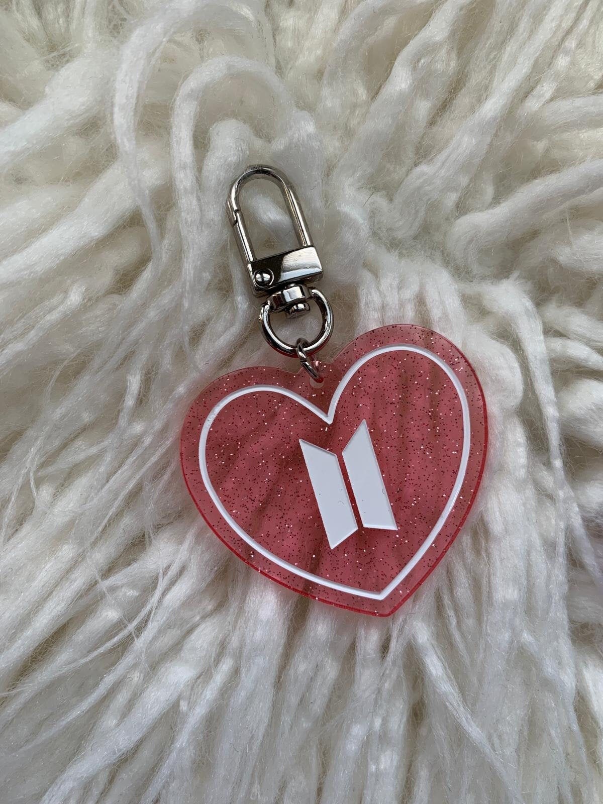 Glitter Acrylic BTS Logo Keychain Etsy