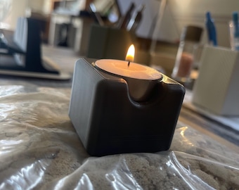 BasDene. Portavelas moderno para luz de té Hygge minimalista escandinavo