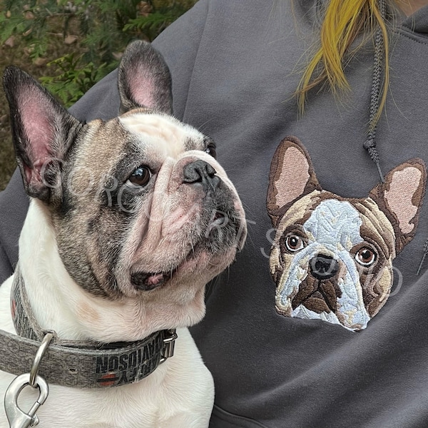 Embroidered pet portrait unisex crewneck sweatshirt