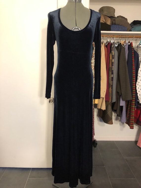 1990’s Vintage BCBG “velvet” Blue Dress