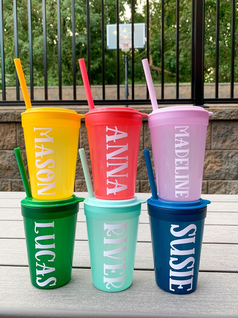 Kids personalized cups party favors toddler cups straw Etsy