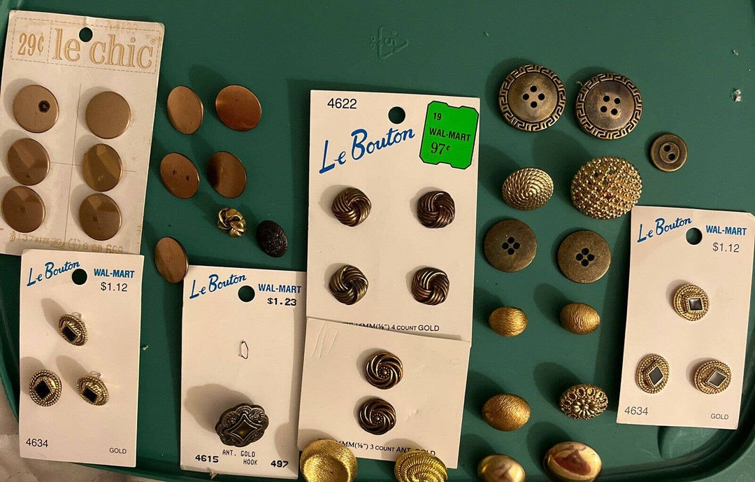 Lot of 41 Metal and Plastic Gold Tone Buttons - Etsy