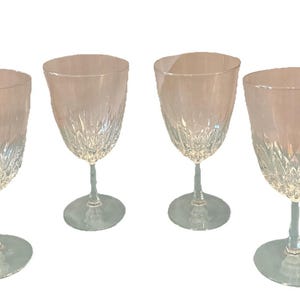 Crystal Water Goblets, Diamant by Cristal d&#39;Arques Durand, Set of 4  6 5/8 inches