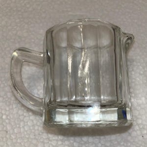 Vintage Paneled Restuarant Style Clear Glass Creamer - 2 1/2 Inches Tall