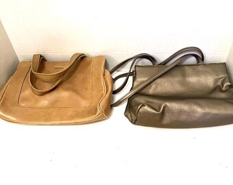 Set Of Vintage Evan Picone Purse And Unbranded Small Bronze Shoulder Bag