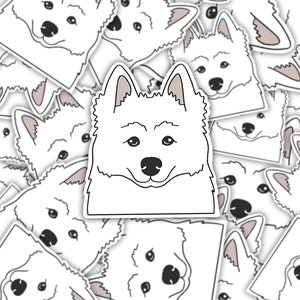 Sticker | Magnet | American Eskimo dog | waterproof dog sticker | white fluffy dog | Samoyed dog sticker | Samoyed | schipperke | dog magnet