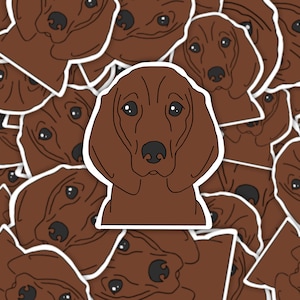 Sticker | Magnet | Coonhound dog sticker | waterproof sticker | hunting dog sticker | hunting dog magnet | redbone coonhound | dog magnet