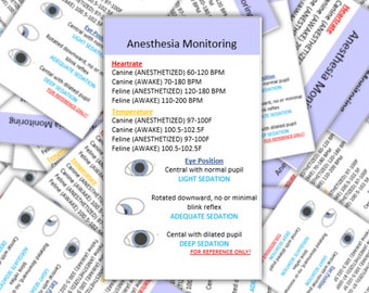 Comprehensive Badge Card- for ID Badge Clip Reel- Reference Card Pocket Guide Veterinarian Medicine- Vet Technician- Vet Assistant
