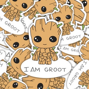 Aufkleber | Magnet | I am groot Sticker | groot Sticker | kleiner groot Sticker | wasserfester Aufkleber | groot Magnet