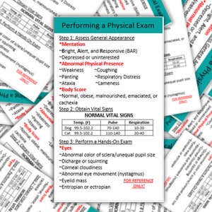 Carte de badge complète - pour la bobine de clip de badge d’identification - Guide de poche de la carte de référence Médecine vétérinaire - Technicien vétérinaire - Assistant vétérinaire