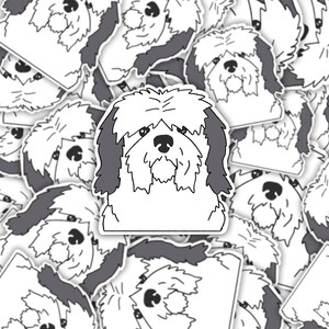 Sticker | Magnet | Old Shetland sheepdog dog sticker | fluffy dog | dog magnet | waterproof sticker | sheepdog magnet