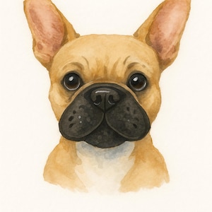 French Bulldog | Watercolor Portrait | Digital Download | Dog Portrait