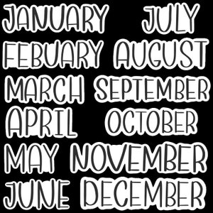 Magnet | Months of the Year Magnets| Months of the Year | January through December | Months Magnet