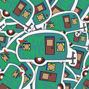 Sticker | Magnet | Happy camper sticker | camper sticker |  travel sticker | waterproof sticker | happy camper magnet | camper magnet