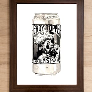 Heady Topper - impressão de lata de cerveja pintada à mão