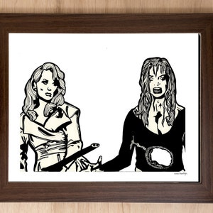 Madeline Ashton and Helen Sharp- Hand Drawn Death Becomes Her Art Print