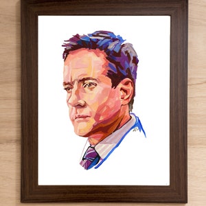 Tom Wambsgans-handgeschilderde successie print