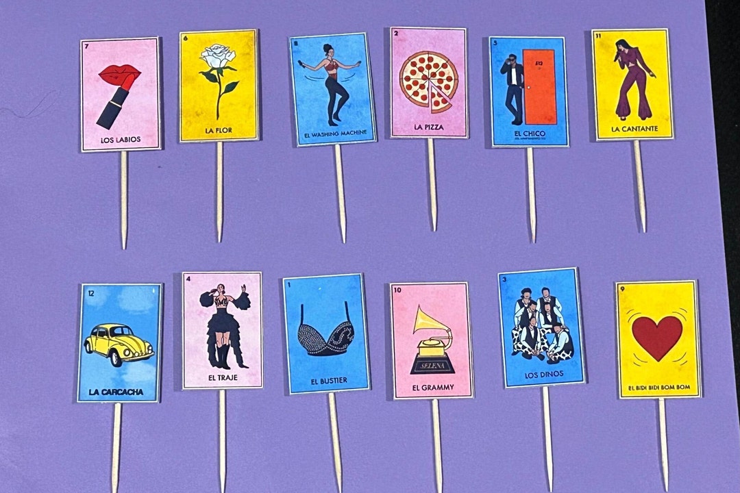 12pc Selena Loteria Cupcake Toppers Selena Loteria Mexican Etsy