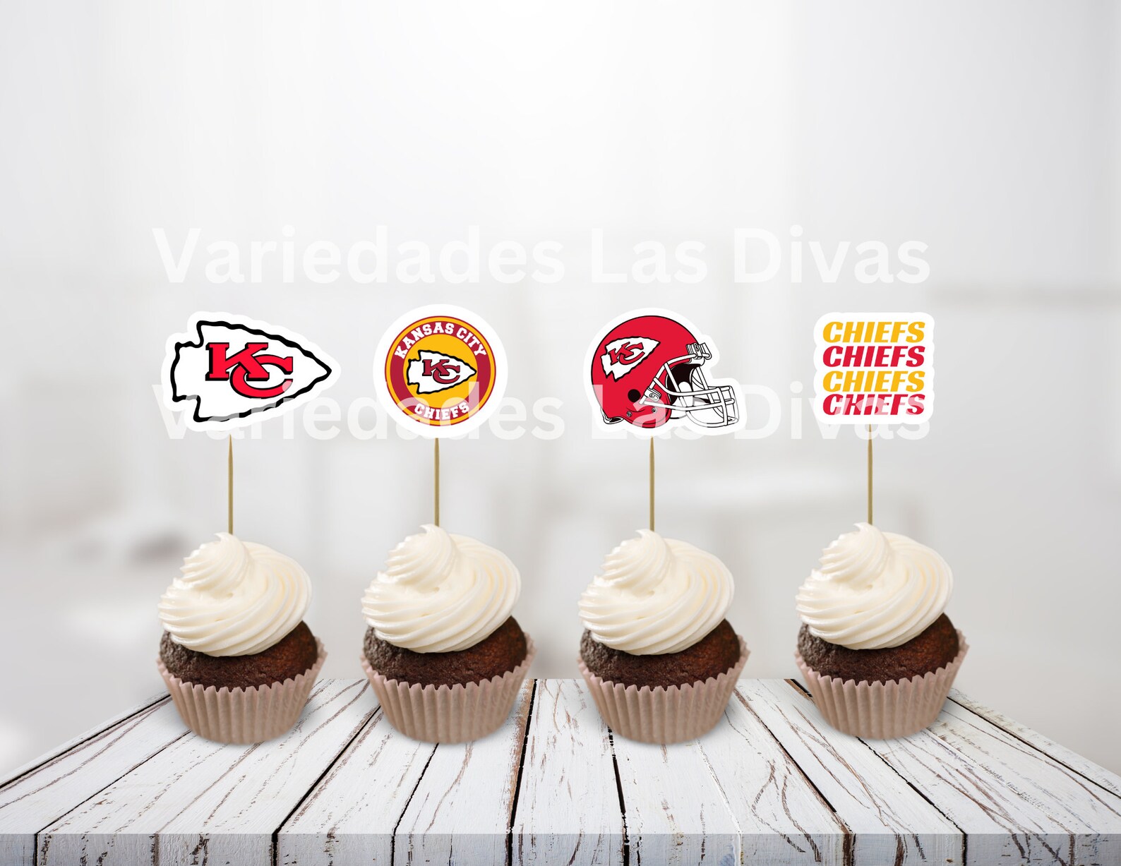 Kansas City Chiefs Cupcake Toppers 12pc Chiefs Cupcake - Etsy