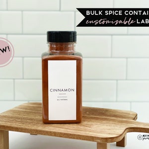 Modern Label for Large Bulk Spice Jar Container • Customizable • Restaurant Spices • Costco Herb • Chef Gift • Home Pantry Organization