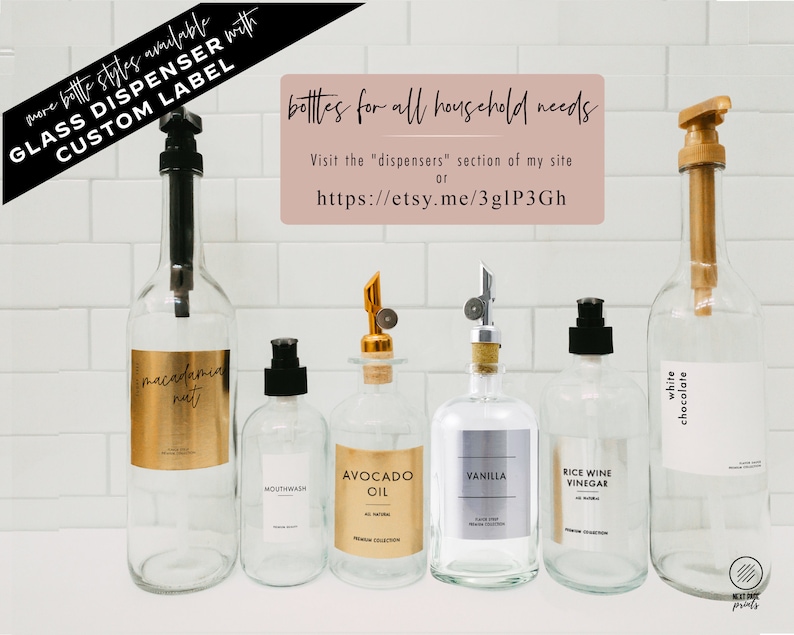 Coffee Flavor Syrup Dispenser Custom Label Gold Spout Etsy