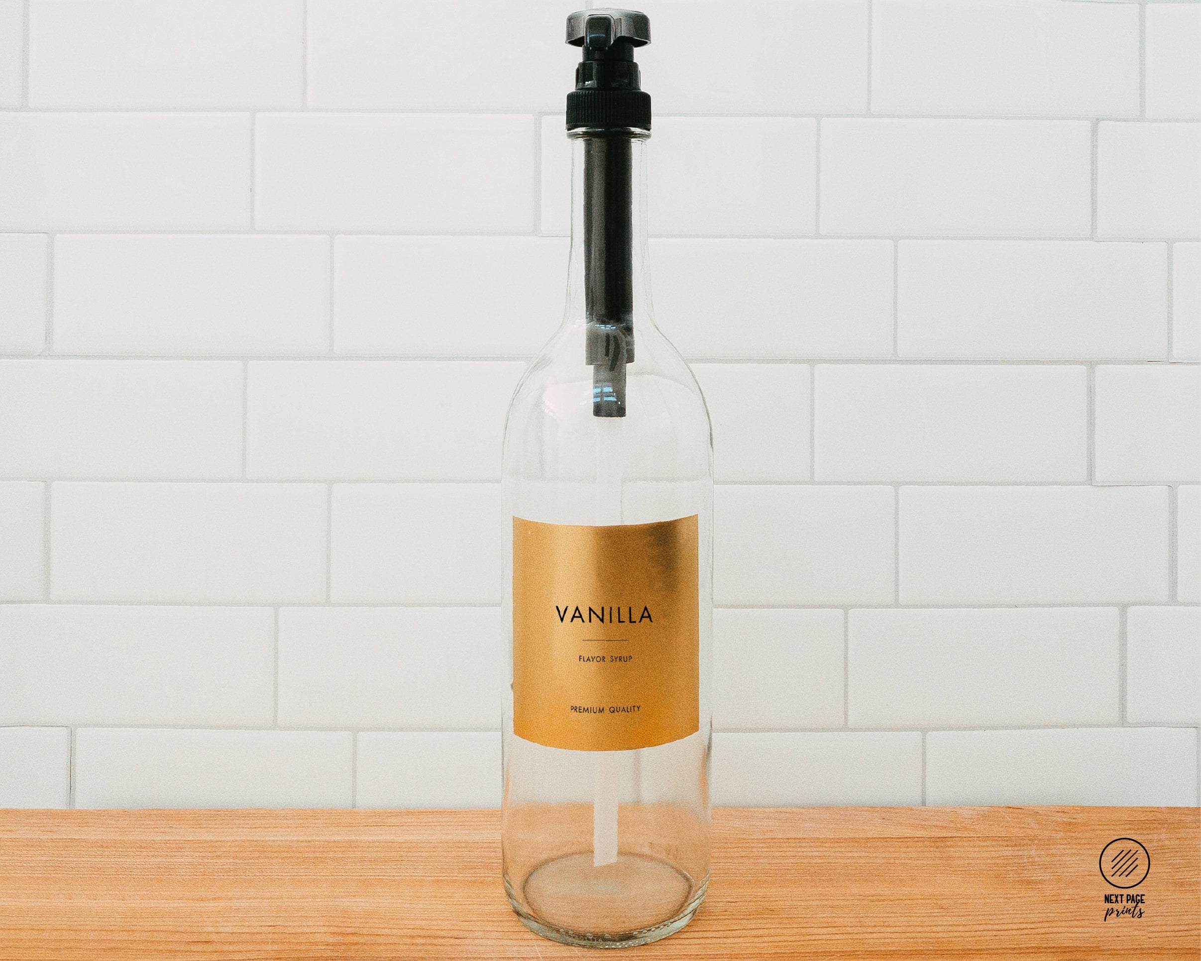 Coffee Flavor Syrup Dispenser Custom Label Black Pump Etsy